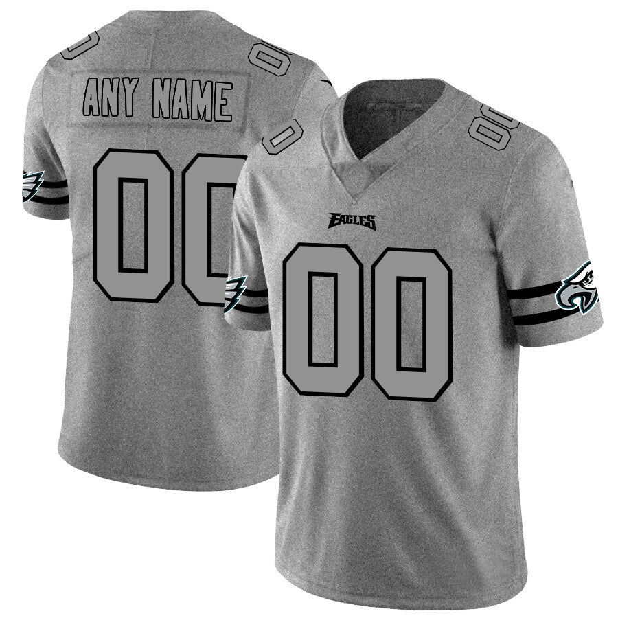 custom Philadelphia Eagles 2019 Gray Gridiron Gray Vapor Untouchable Limited jersey Stitched American Football Jerseys