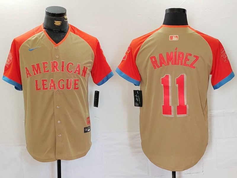 Men's American League Jose Ramirez #11 Cream 2024 MLB All-Star Game Limited Player jersey