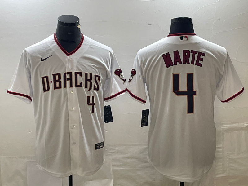 Men's Arizona Diamondbacks Ketel Marte #4 White Home Replica Player jersey