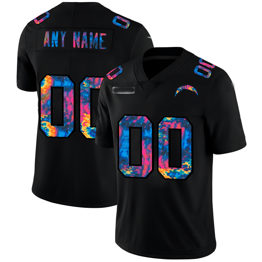 custom Los Angeles Chargers Multi-Color Black 2020 Crucial Catch Vapor Untouchable Limited jersey Stitched American Football Jerseys