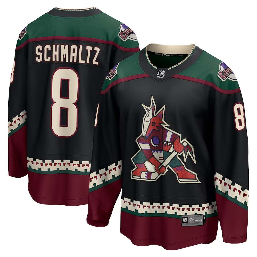 Men's Arizona Coyotes Nick Schmaltz #8 Black Home Breakaway Player jersey