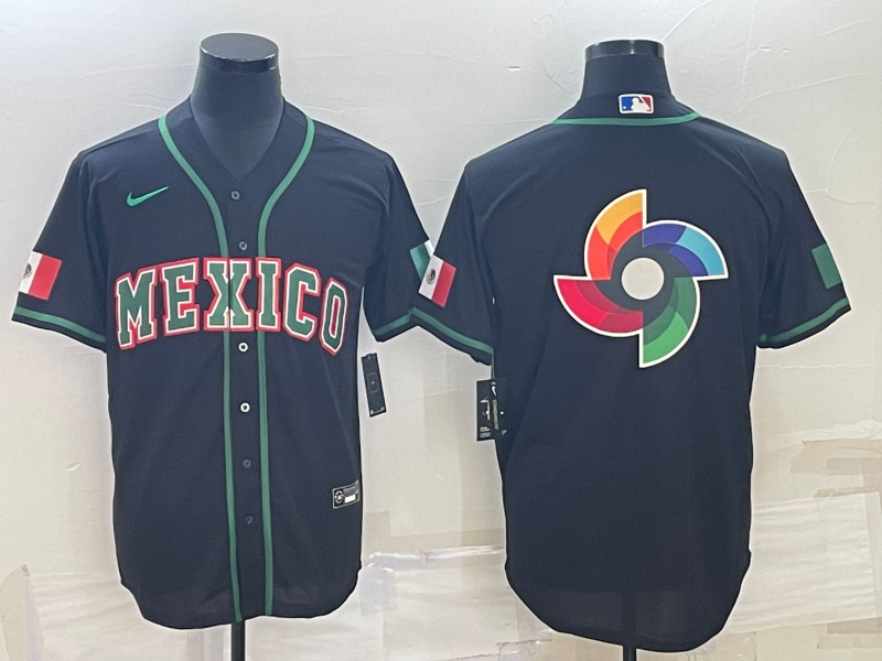 Men's 2023 World Baseball Classic Mexico Black Alternate Game jersey