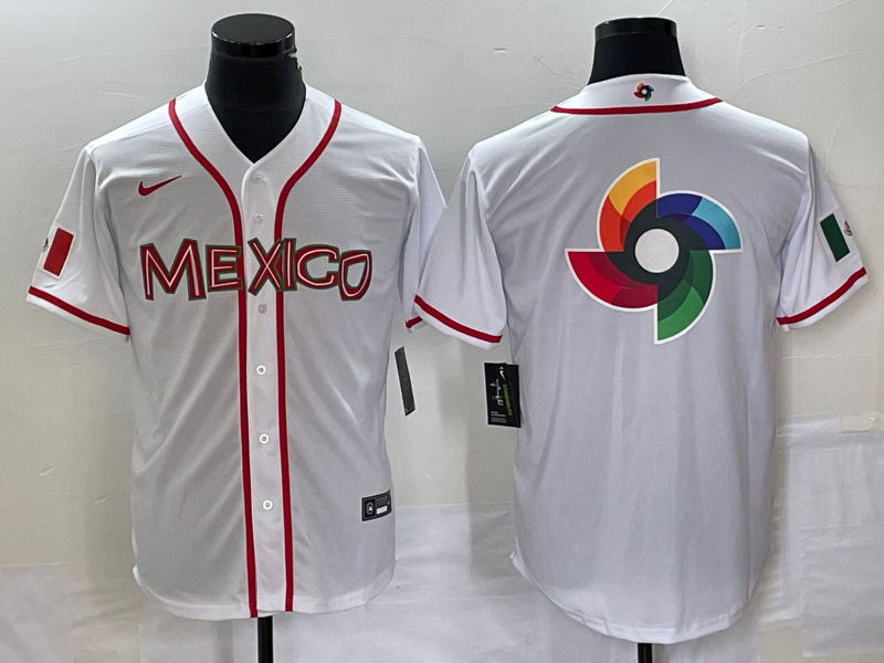 Men's 2023 World Baseball Classic Mexico White Alternate Game jersey