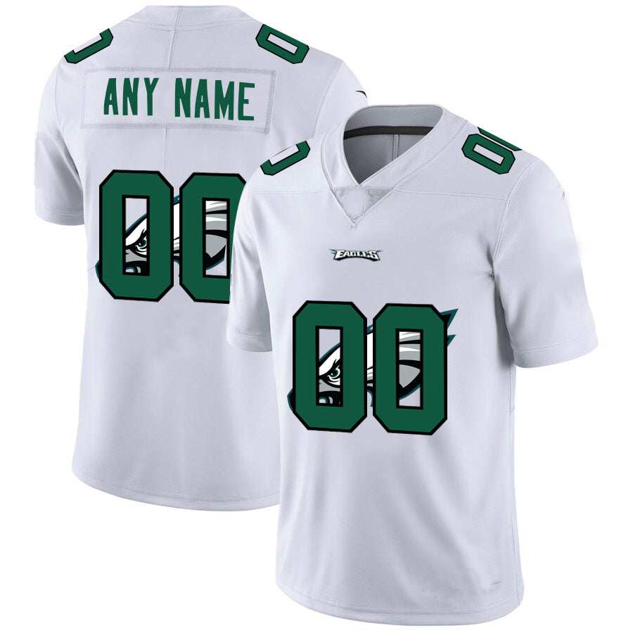 custom Philadelphia Eagles White Team Big Logo Vapor Untouchable Limited jersey Stitched American Football Jerseys