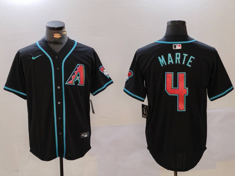 Men's Arizona Diamondbacks Ketel Marte #4 Black Limited Player jersey
