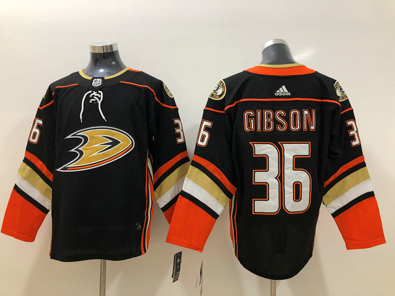 Men's Anaheim Ducks John Gibson #36 Black Breakaway Player jersey
