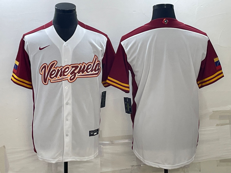 Men's 2023 World Baseball Classic Venezuela White Blank jersey