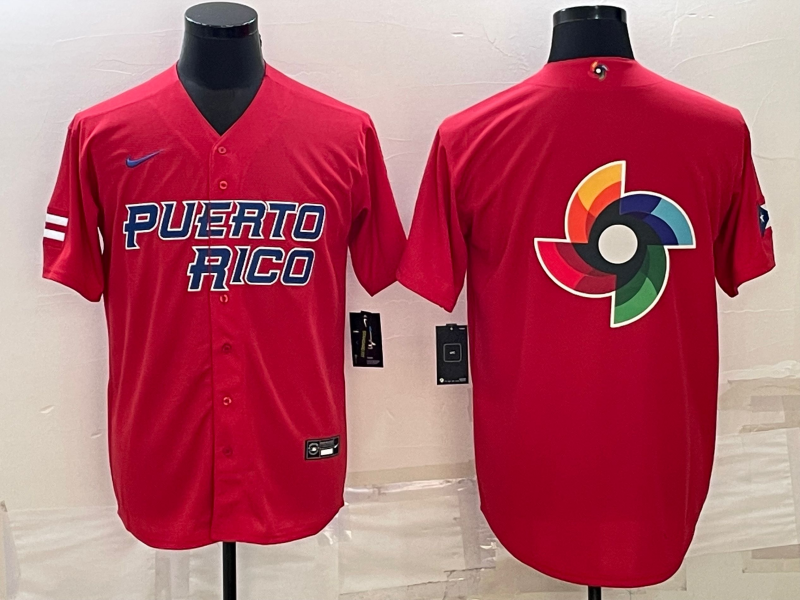 Men's 2023 World Baseball Classic Puerto Rico Red jersey