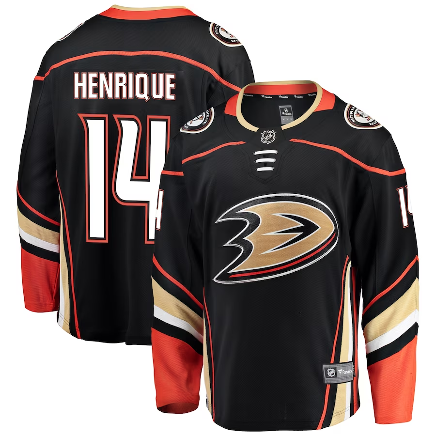 Men's Anaheim Ducks Adam Henrique #14 Black Breakaway Player jersey