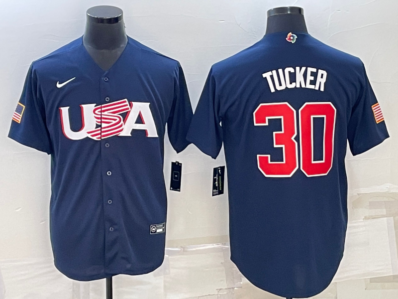 Men's 2023 World Baseball Classic #30 Kyle Tucker USA Navy jersey