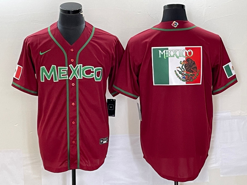 Men's 2023 World Baseball Classic Mexico Red Alternate Game jersey