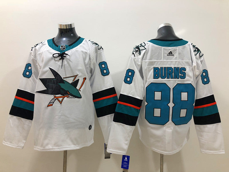 Men's San Jose Sharks Brent Burns #88 White Breakaway Player jersey