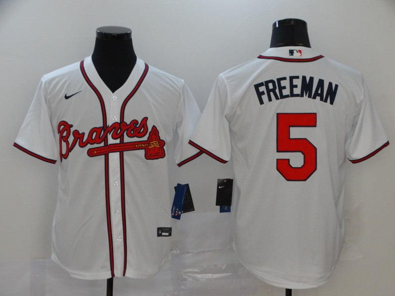 Men's Atlanta Braves Freedie Freeman #5 MLB White Replica Player jersey