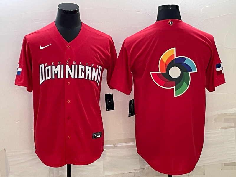 Men's 2023 World Baseball Classic Dominican Republic Red jersey