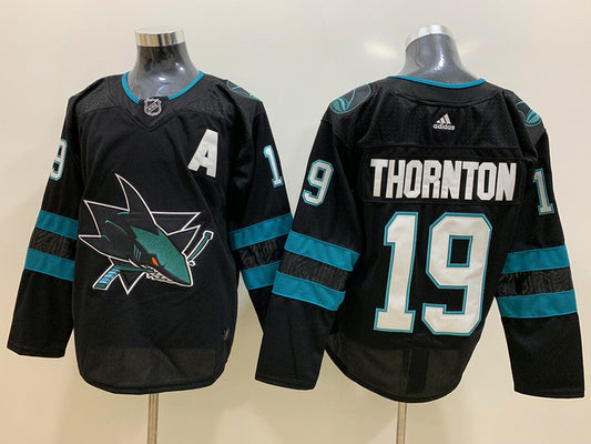 Men's San Jose Sharks Joe Thornton #19 Black Breakaway Player jersey
