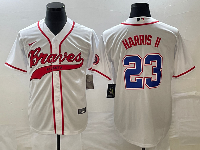 Men's Atlanta Braves Michael Harris II #23 White Replica Player jersey Joint Edition