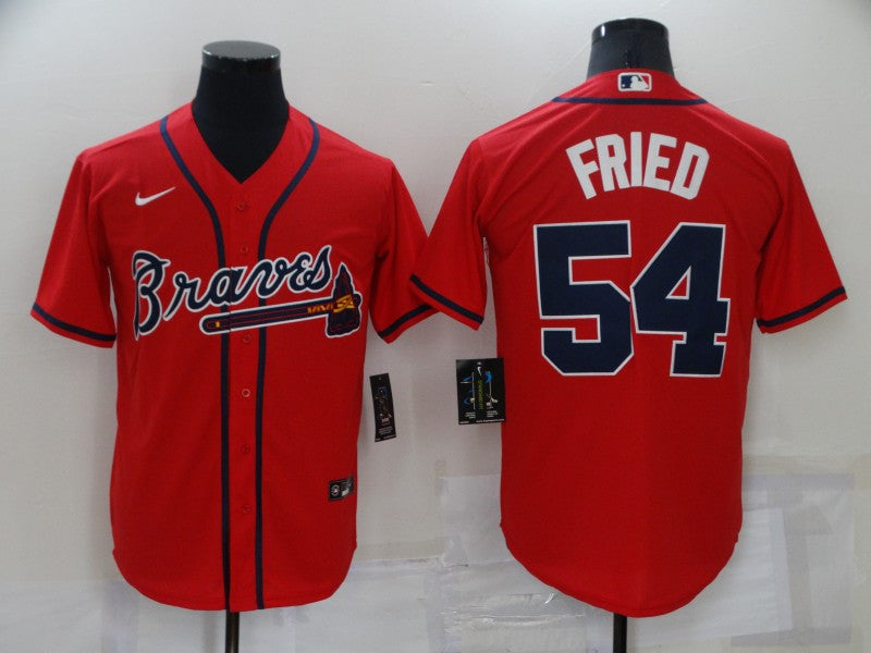 Men's Atlanta Braves Max Fried #54 Red Replica Player jersey