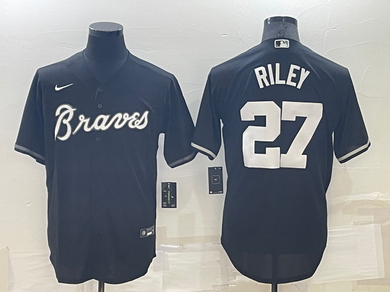 Men's Atlanta Braves Austin Riley #27 Black Replica Player jersey