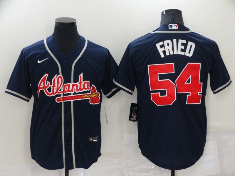 Men's Atlanta Braves Max Fried #54 Navy Replica Player jersey