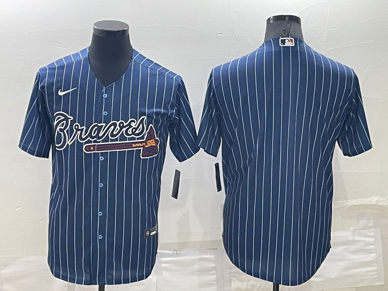 Men's Atlanta Braves Blue Replica Blank jersey