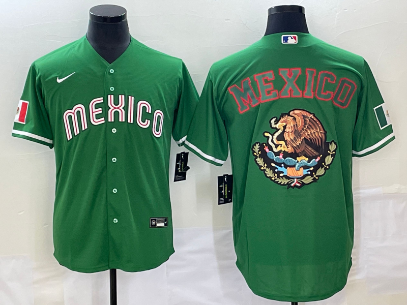 Men's 2023 World Baseball Classic Mexico Green Replica Baseball jersey