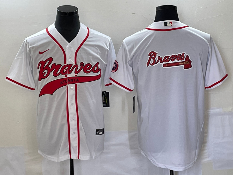 Men's Atlanta Braves White Replica Team jersey Joint Edition