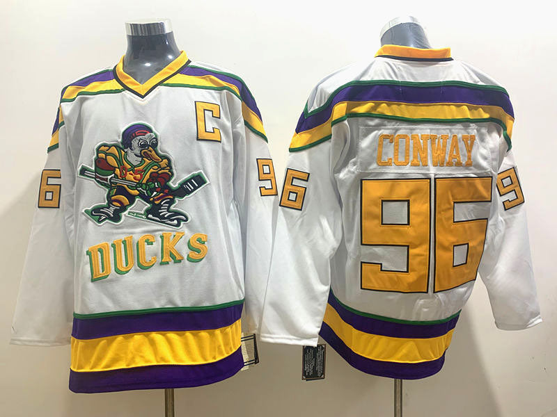 Men's Anaheim Ducks Charlie Conway #96 White Breakaway Player jersey