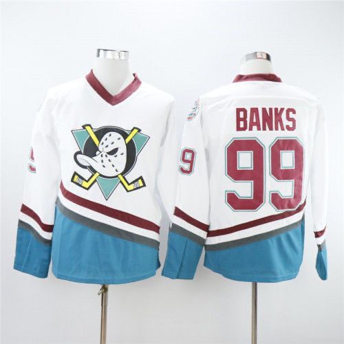 Men's Anaheim Ducks Adam Banks #99 White Breakaway Player jersey