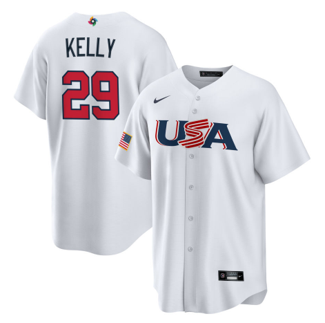 Men's 2023 World Baseball Classic #29 Merrill Kelly USA White jersey