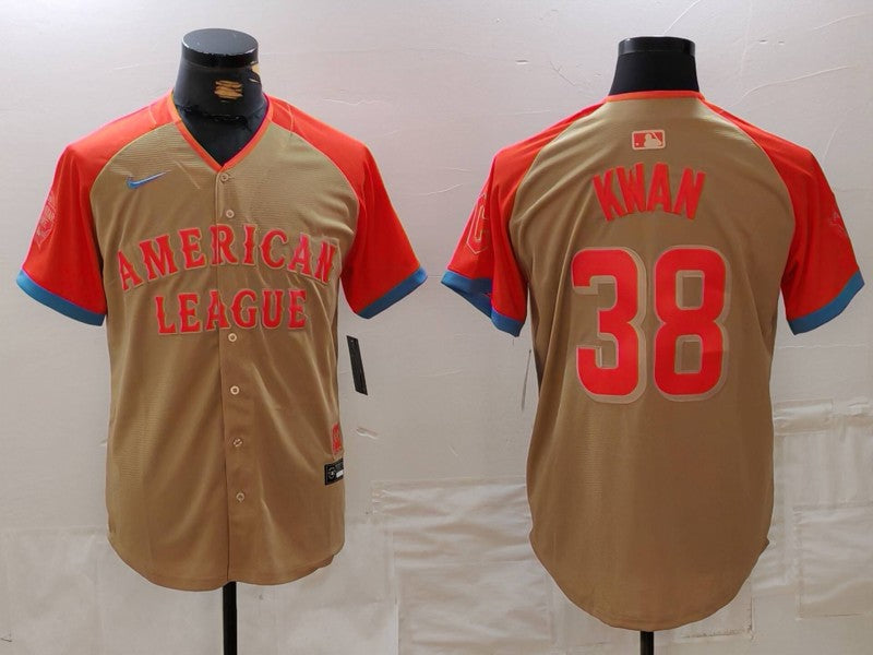 Men's American League Steven Kwan #38 Cream 2024 MLB All-Star Game Limited Player jersey