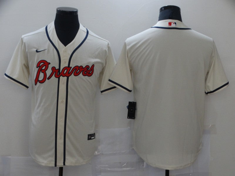 Men's Atlanta Braves Cream Replica Blank jersey
