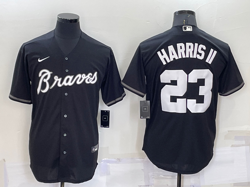 Men's Atlanta Braves Michael Harris II #23 Black Replica Baseball jersey