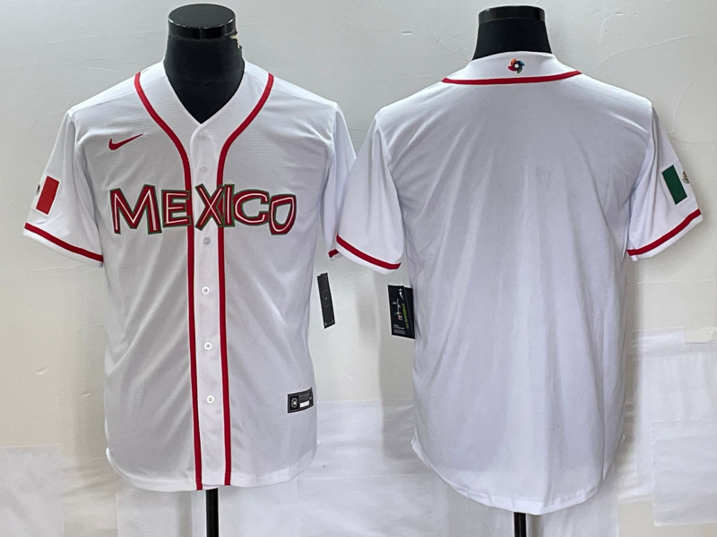 Men's 2023 World Baseball Classic Mexico White Blank jersey