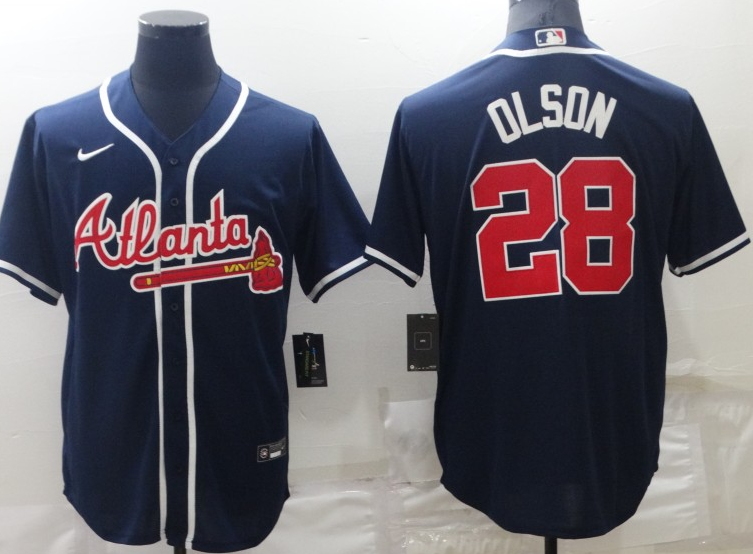 Men's Atlanta Braves Matt Olson #28 Navy Replica jersey