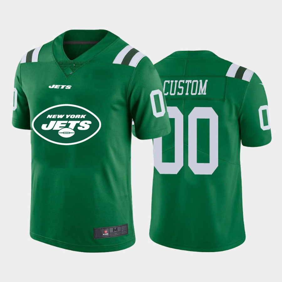 custom New York Jets Green Team Big Logo Vapor Untouchable Limited jersey American Stitched jersey Football Jerseys