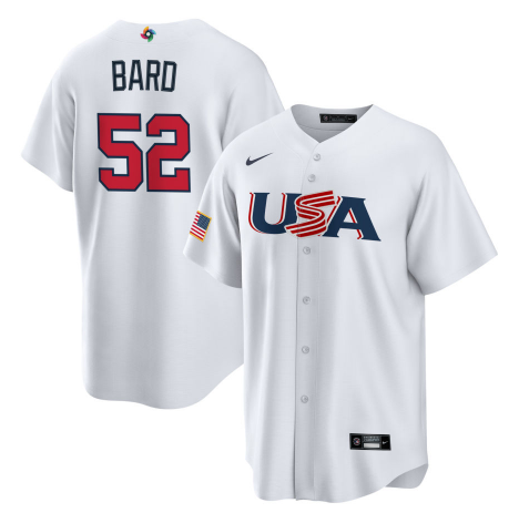 Men's 2023 World Baseball Classic #52 Daniel Bard USA White jersey