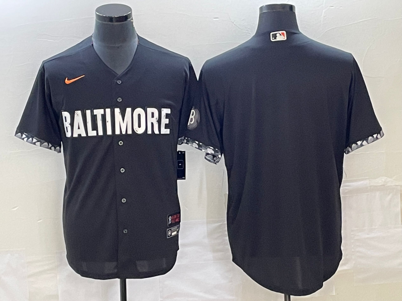 Men's Baltimore Orioles Black 2023 City Connect Replica Blank jersey