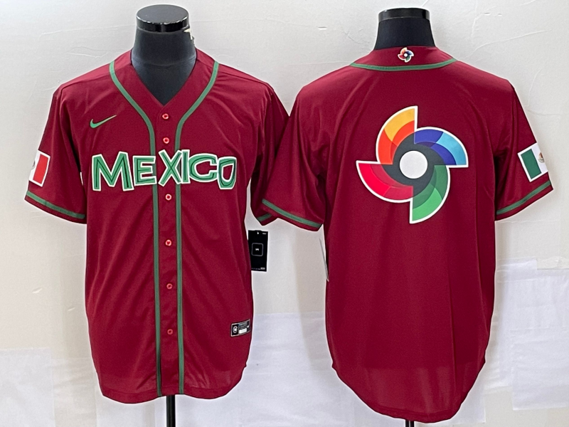 Men's 2023 World Baseball Classic Mexico Red Player jersey