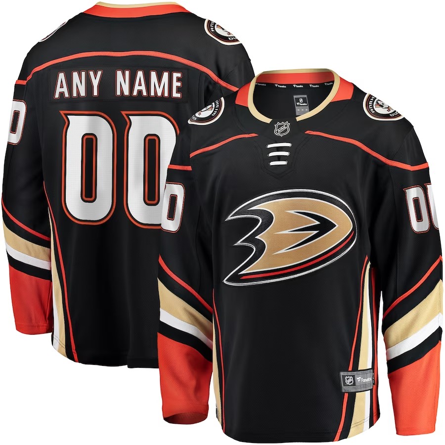Men's Anaheim Ducks Black Home Breakaway Custom jersey