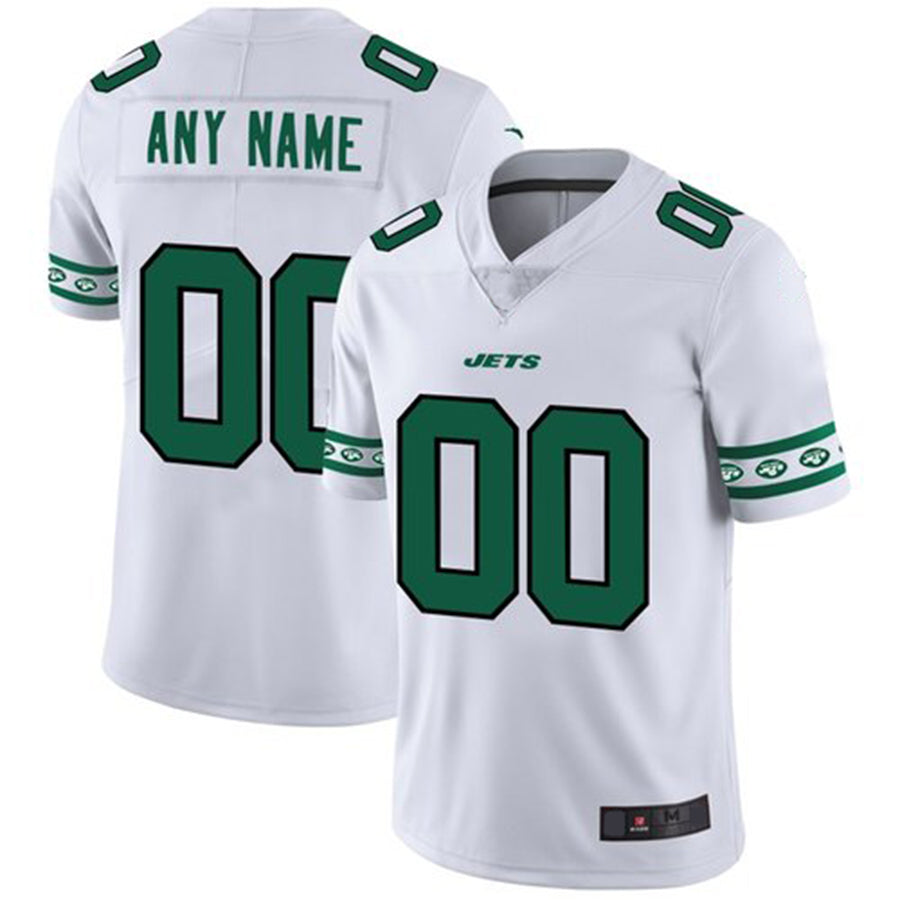 custom New York Jets White Team Logo Vapor Limited jersey American Stitched jersey Football Jerseys