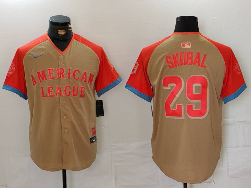Men's American League Tarik Skubal #29 Cream 2024 MLB All-Star Game Limited Player jersey