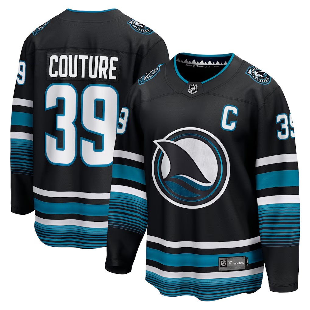 Men's San Jose Sharks Logan Couture #39 Fanatics Black Breakaway Jersey