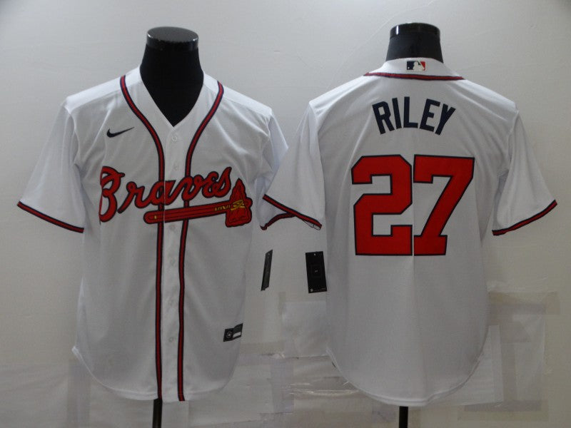 Men's Atlanta Braves Austin Riley #27 White Replica Player jersey