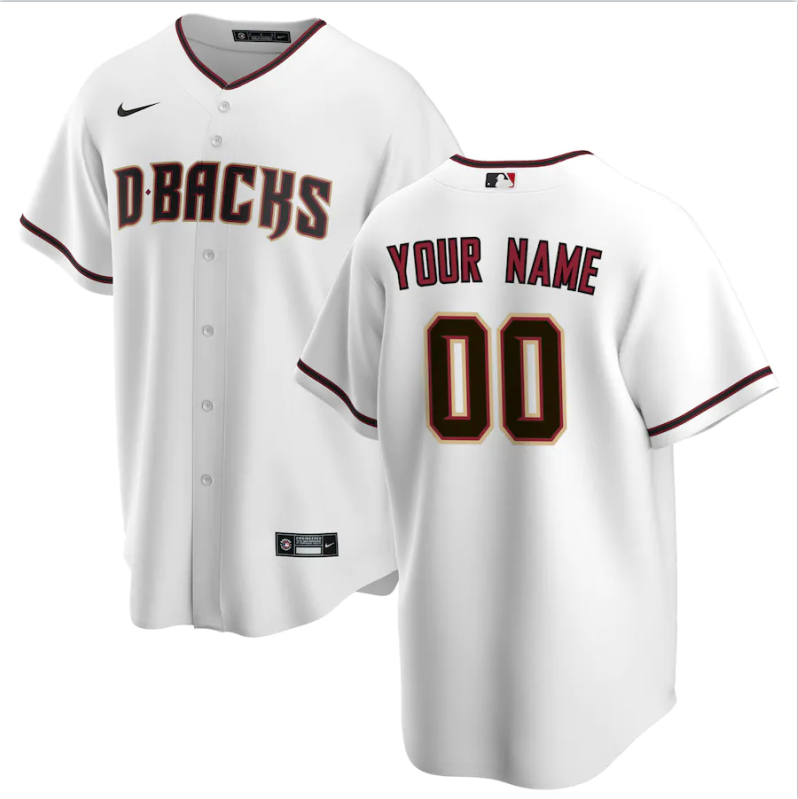 Men's Arizona Diamondbacks White Custom Stitched Baseball jersey