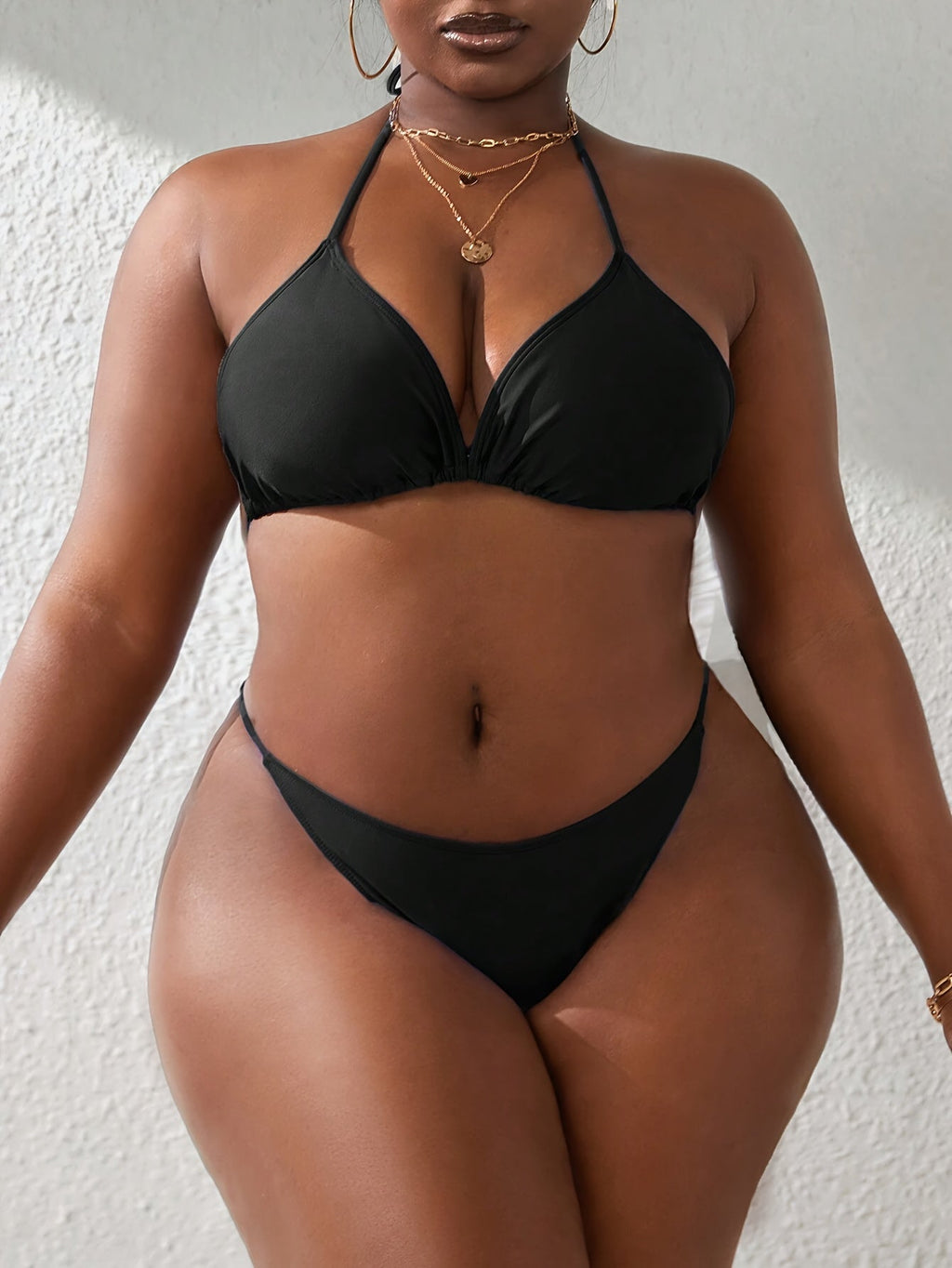 European And American New Beach Vacation Bikini Sunscreen Suit Swimsuit Women's Four Piece Set Covers The Belly And Looks Slim, Internet Famous Style Plus Size Swimsuit Women