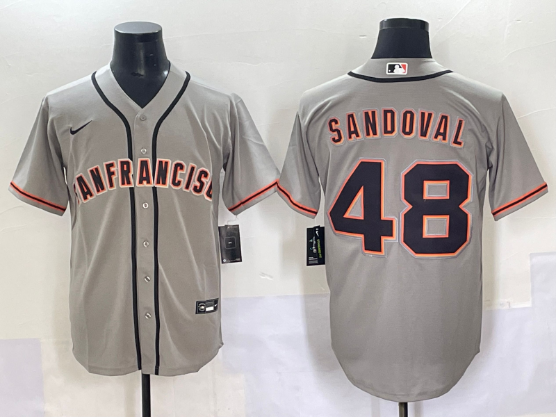 Men's San Francisco Giants Pablo Sandoval #48 Gray Replica Player Jersey
