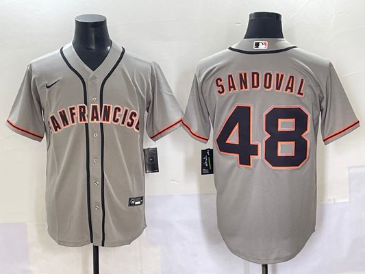Men's San Francisco Giants Pablo Sandoval #48 Gray Replica Player Jersey