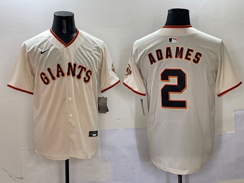 Men's San Francisco Giants Willy Adames #2 Cream Home Replica Player Jersey1