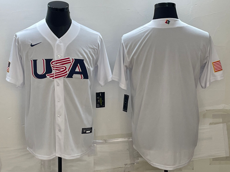 Men's 2023 World Baseball Classic USA White Blank jersey