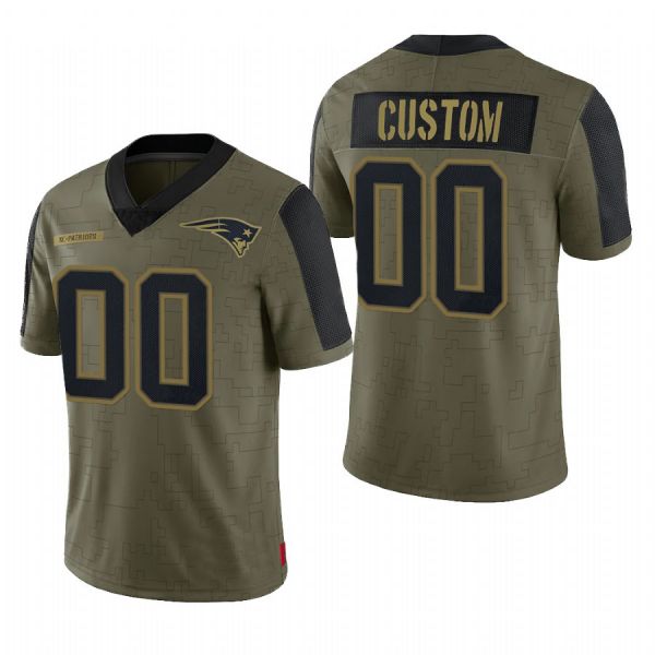 custom New England Patriots Olive 2022 Salute To Service Limited Football jerseys